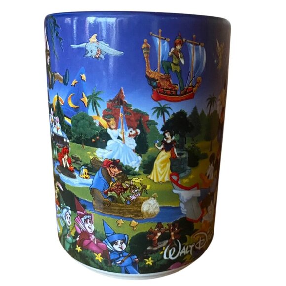 Walt Disney World Parks Mug Characters Blue VGUC Mickey Minnie Pluto Donald Duck - Picture 6 of 10